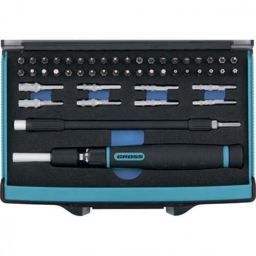 Отвертка Gross с набором бит и торцевых головок для точных работ, гибкий привод. 48 штук, CrMo  картинка